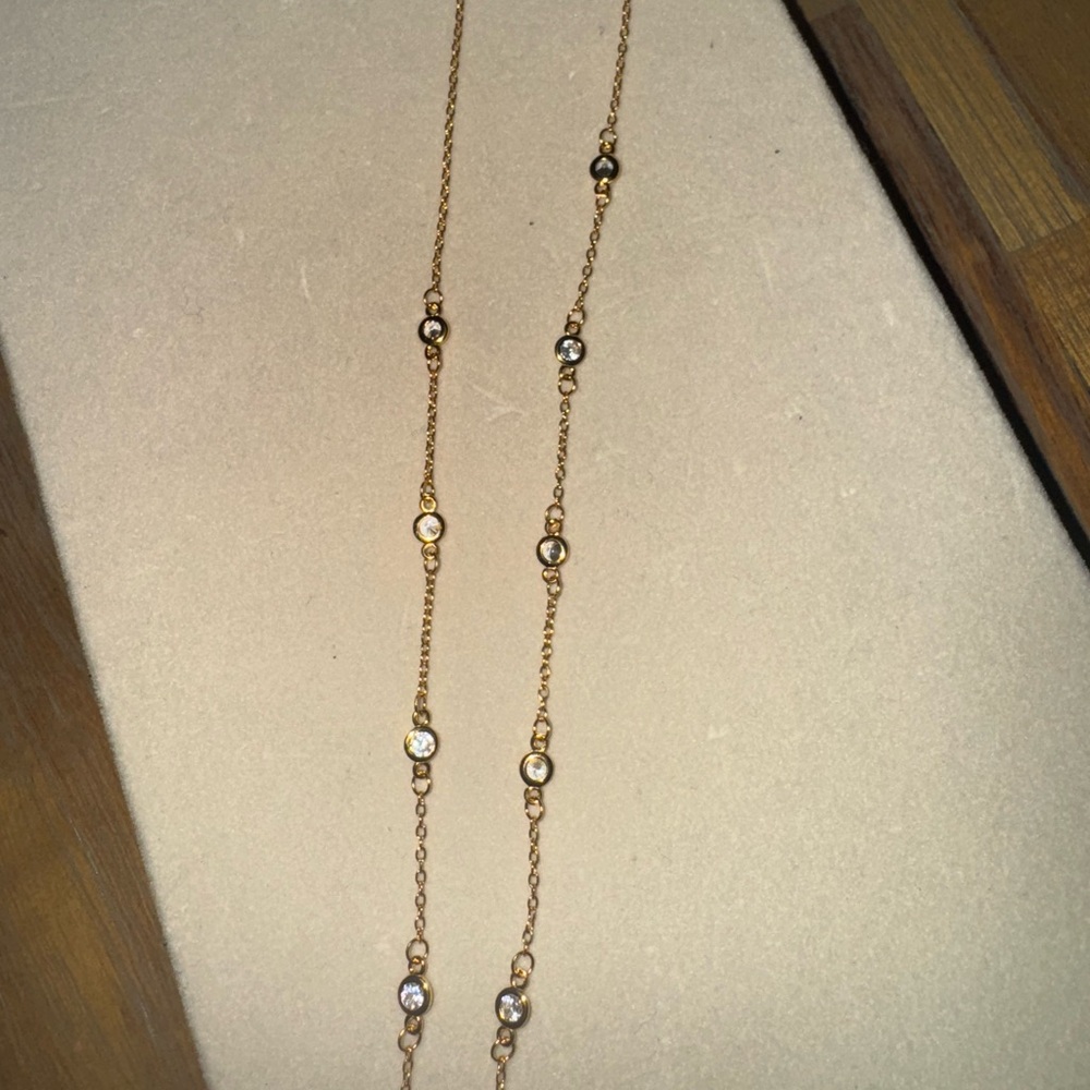 Diamond by the yard sterling silver Necklace